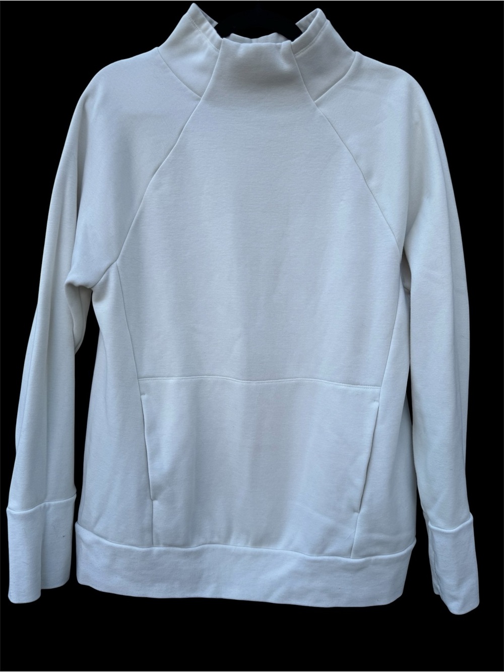 Fabletics Women's Fleece Mock Neck Pullover Sweatshirt Cream Ivory Large L
